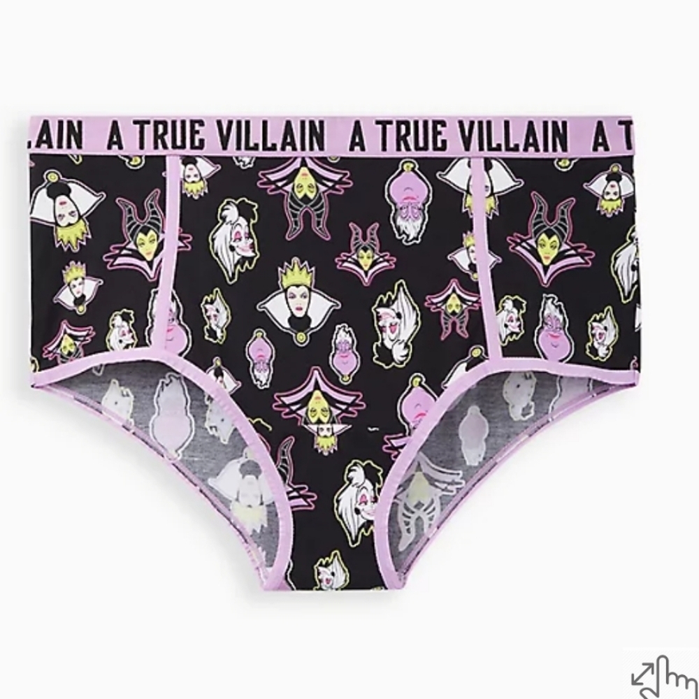 🆕️  DISNEY VILLAINS BRIEF PANTY - COTTON BLACK